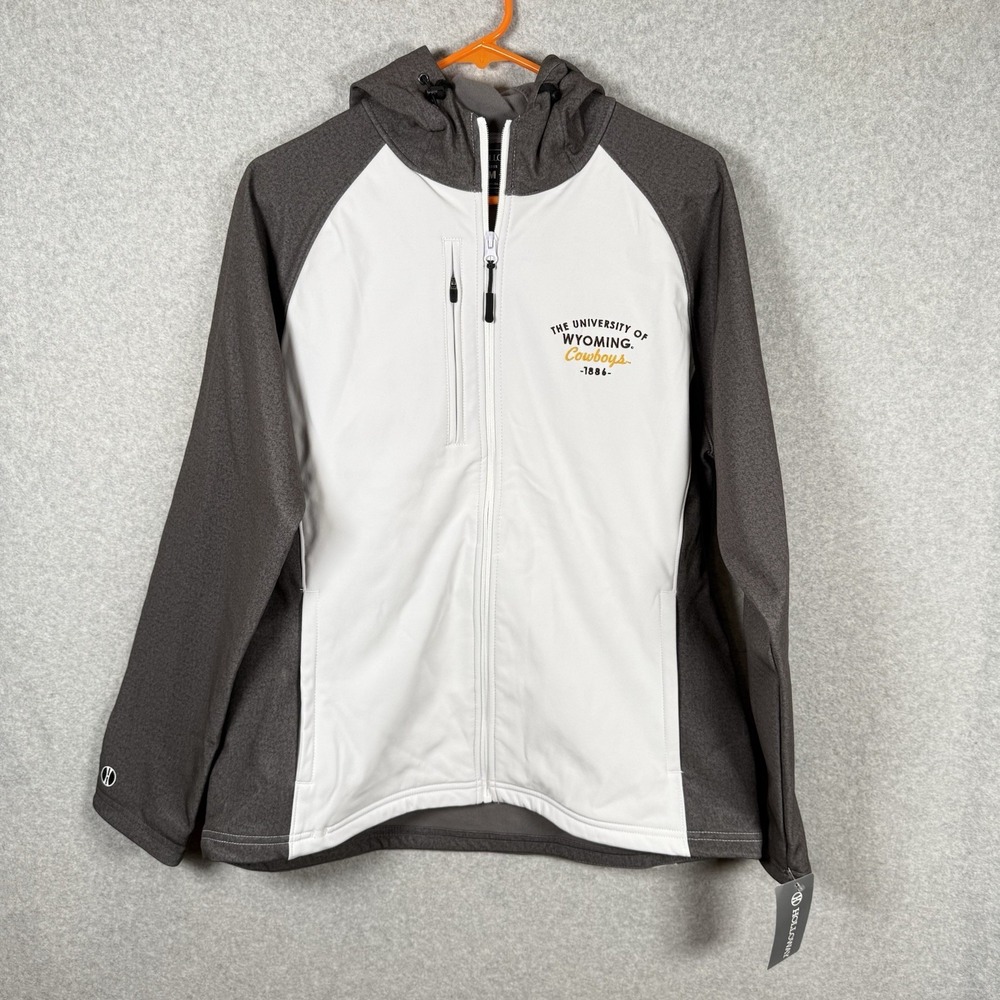 holloway wyoming cowboys full zip jacket womens medium white gray NWT